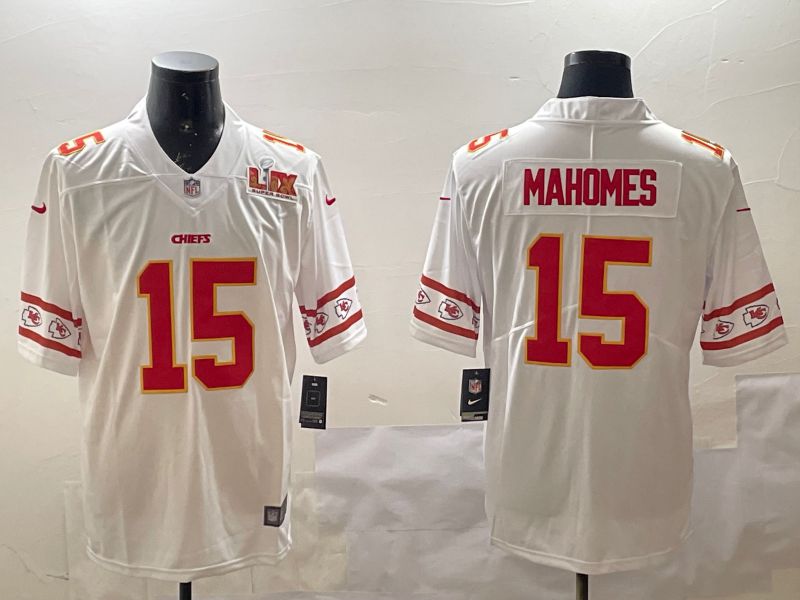 Men Kansas City Chiefs #15 Mahomes White 2025 Nike Vapor Limited NFL Jersey style 13->kansas city chiefs->NFL Jersey